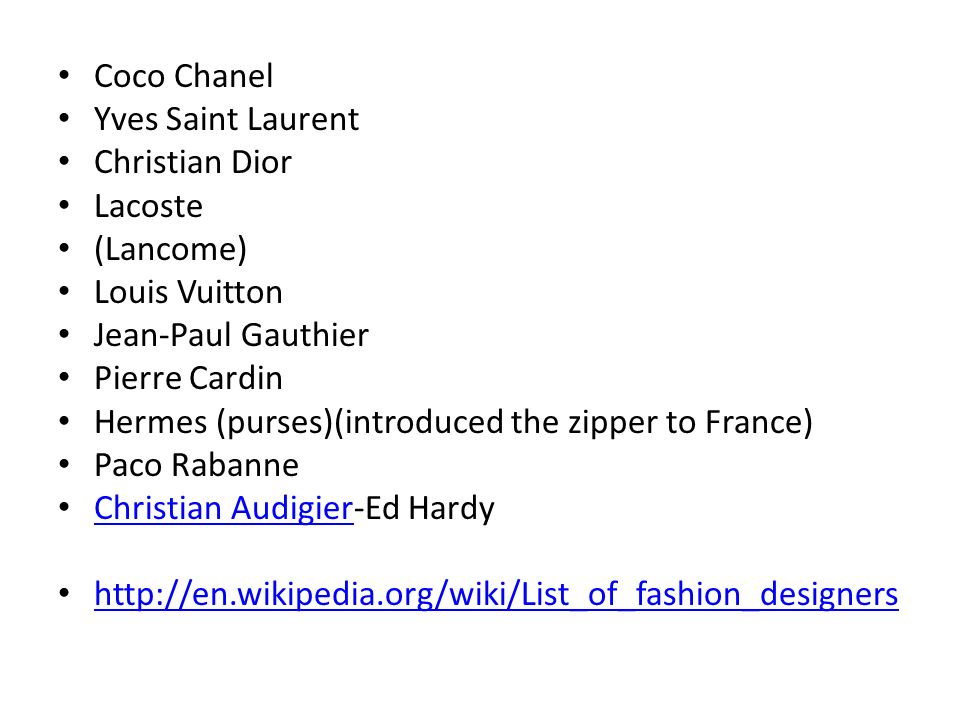 French 2025 designer names